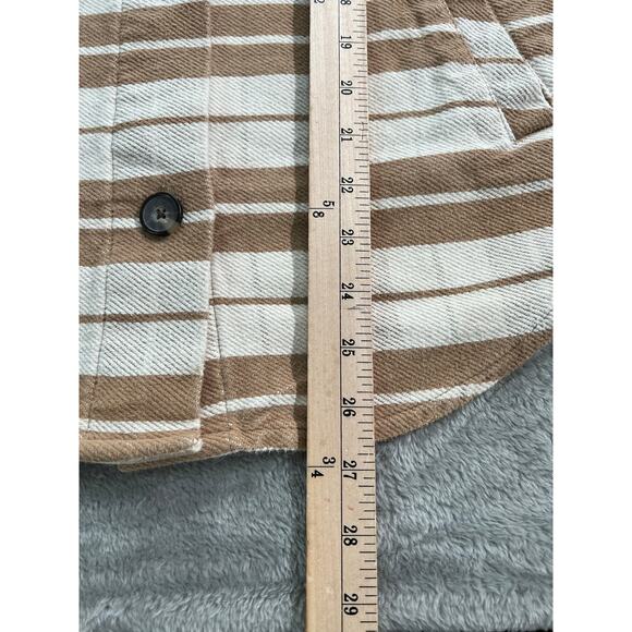 EVERLANE The Oversized Shirt Jacket Camel Plaid 100% Cotton Size XS - Picture 7 of 8